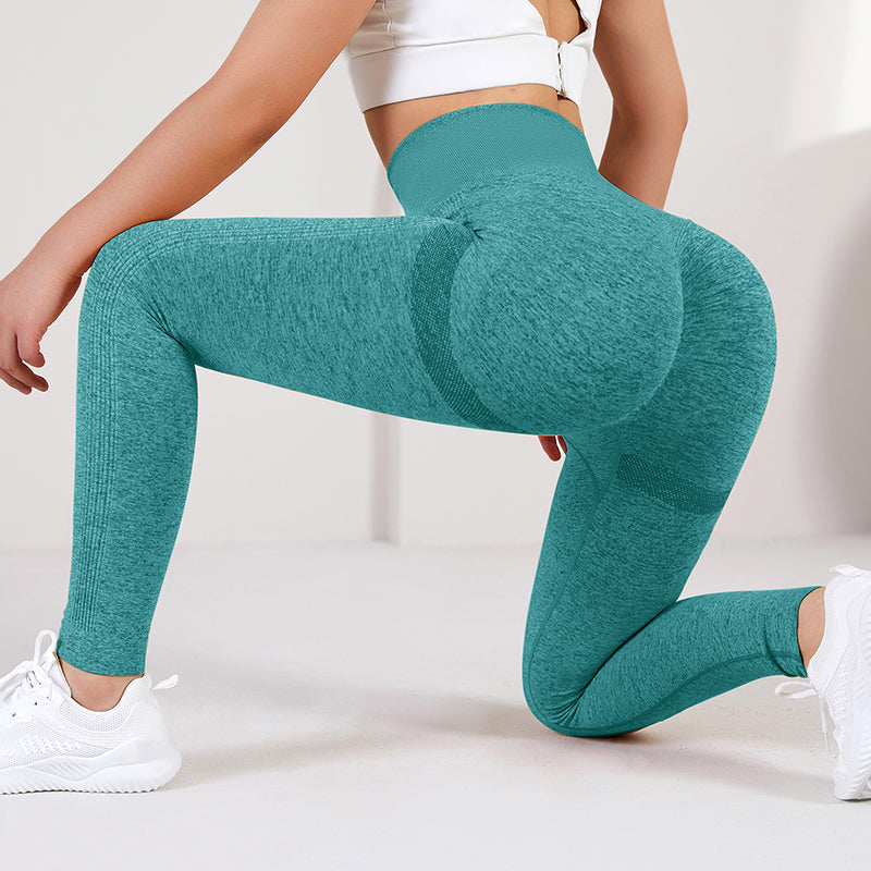 Pantalones de yoga sin costuras para levantamiento de glúteos para mujer