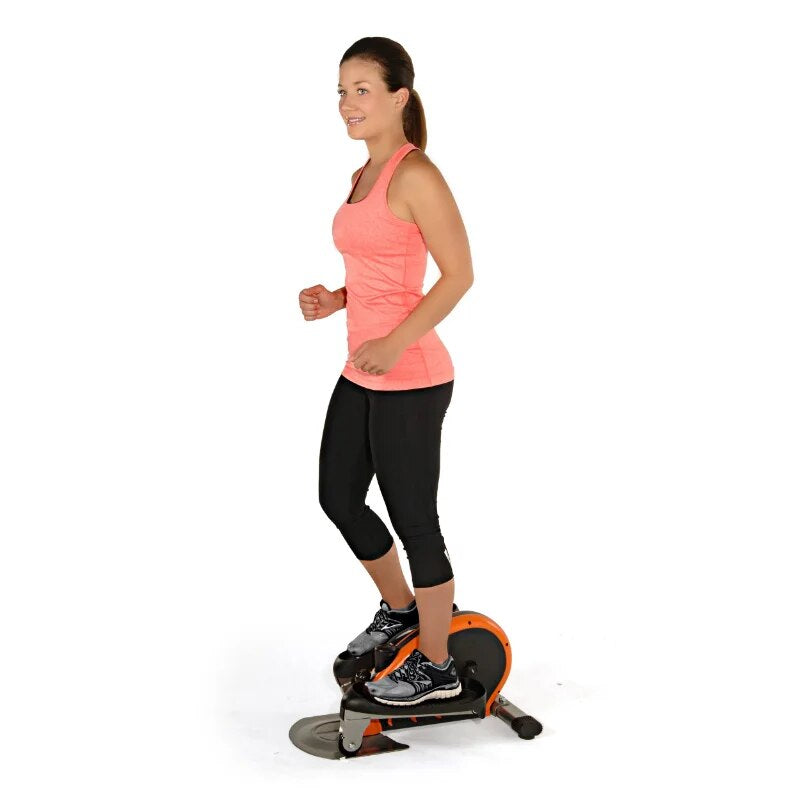 Mini Elliptical Trainer, Adjustable Tension Resistance, 250 Lb. Weight Limit, Orange