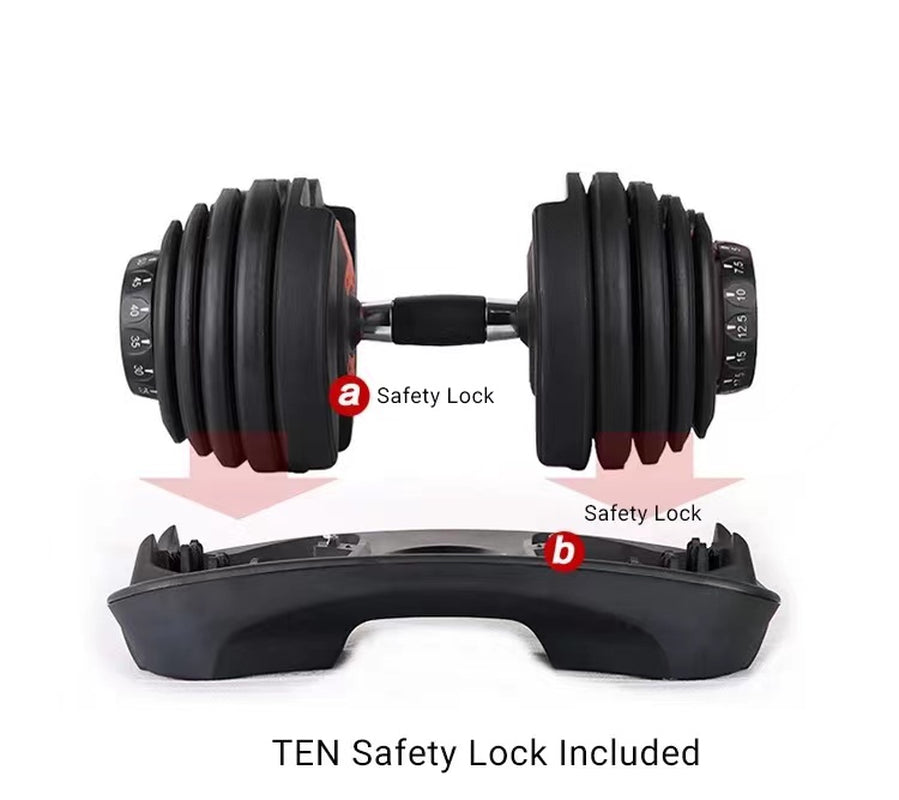 Factory in Stock 40Kg Quickly 24Kg Large Free Weights Fitness Dumbells Pair Adjustable Dumbbell Sets for Home Gym