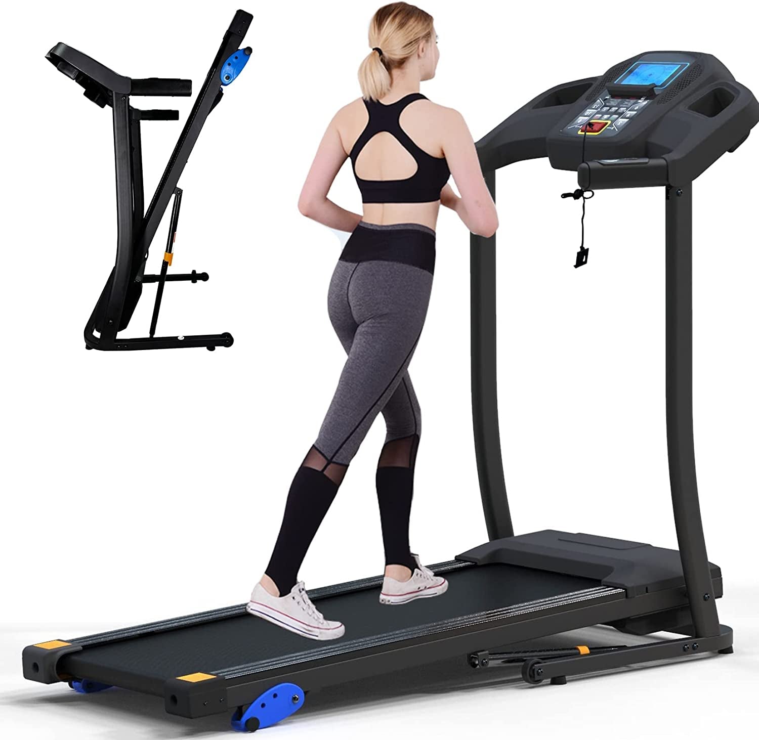 Home Foldable Treadmill with Incline, Folding Treadmill for Home Workout,2.5Hp Portable Foldable Treadmill with 15 Pre Set Programs and LED Display Panel