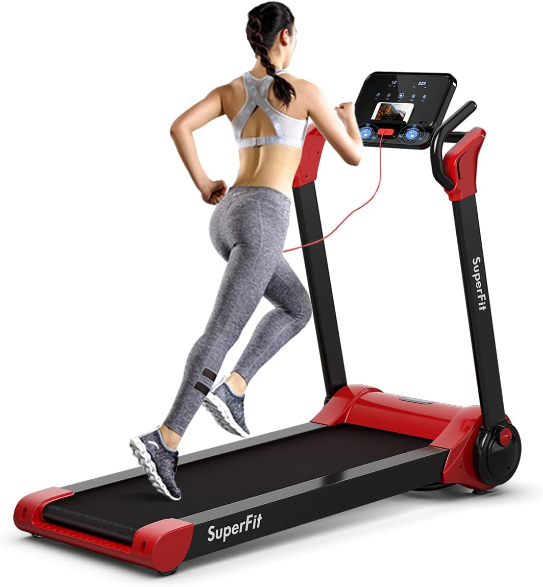 Motorized Treadmills 2.25 HP Electric Running Machine Folding Exercise Incline Fitness Indoor with LCD Monitor for Home & Office & Gym