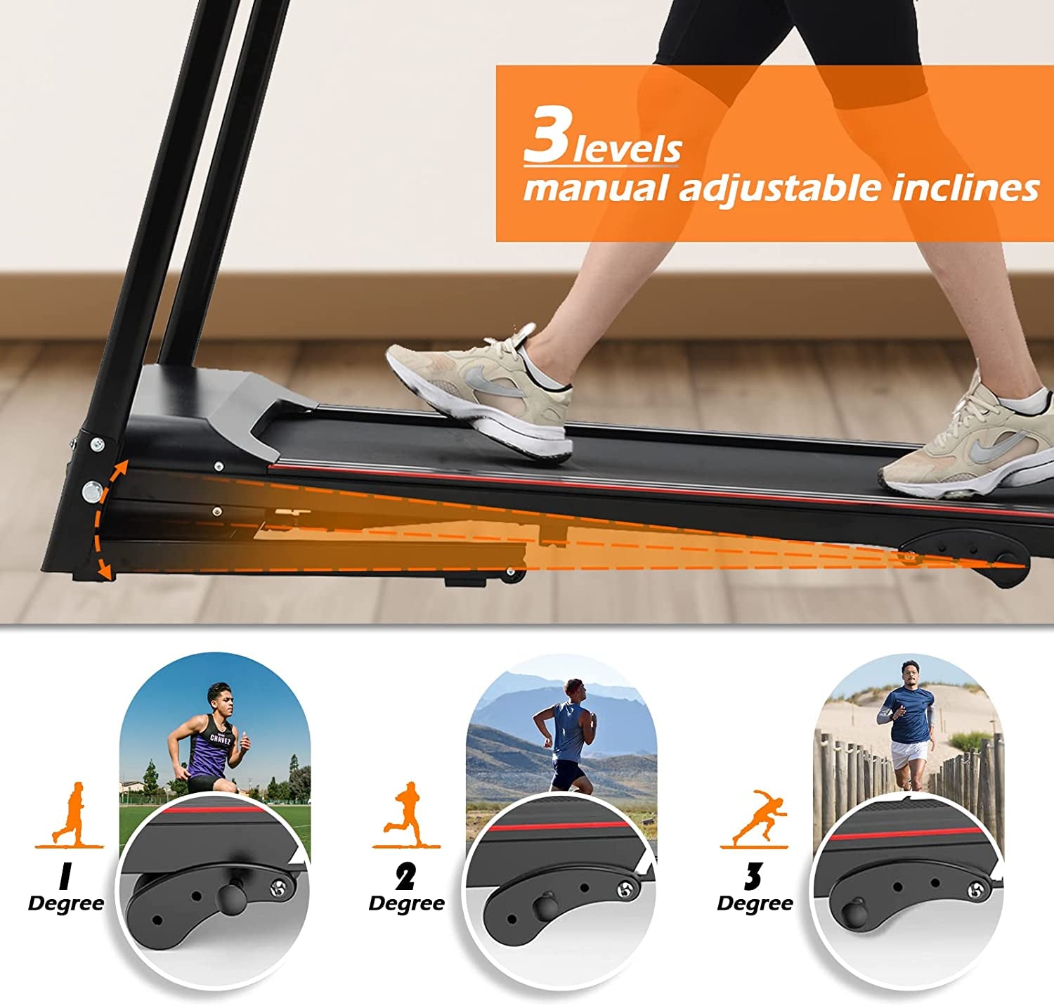 Home Foldable Treadmill with Incline, Folding Treadmill for Home Workout,2.5Hp Portable Foldable Treadmill with 15 Pre Set Programs and LED Display Panel